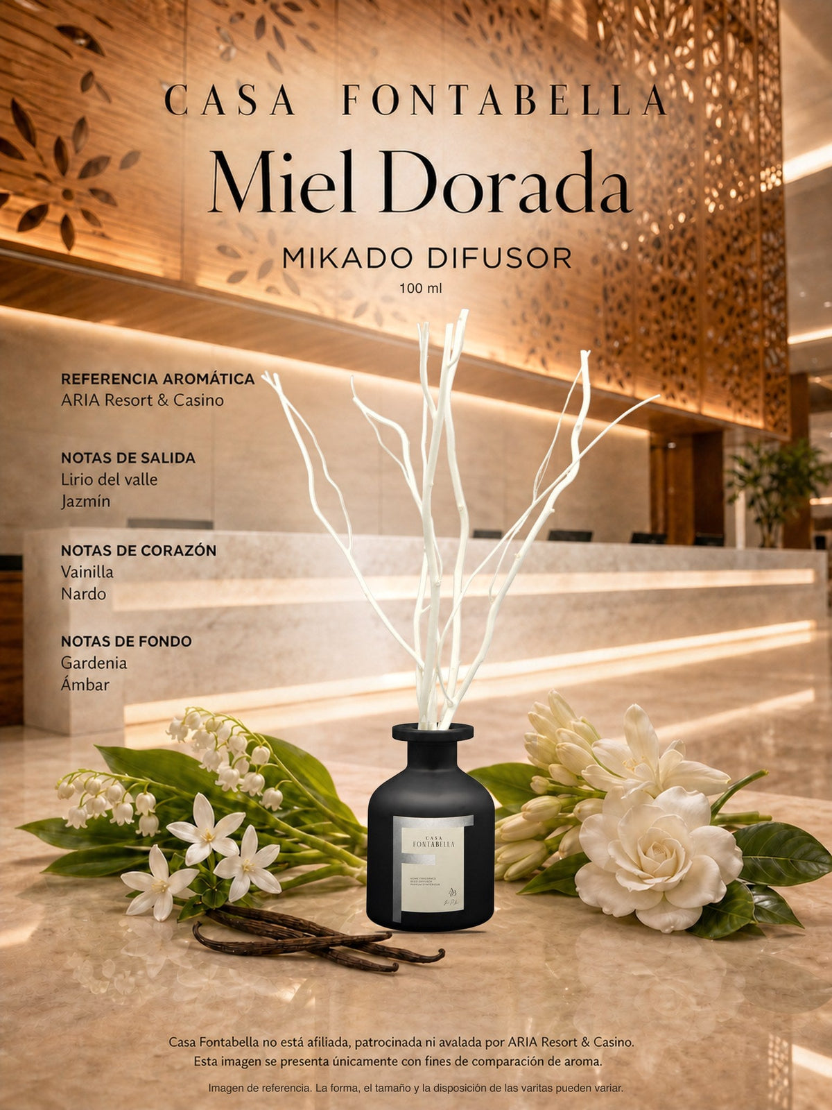 Mikado Miel Dorada de 100 ml en envase negro — Casa Fontabella