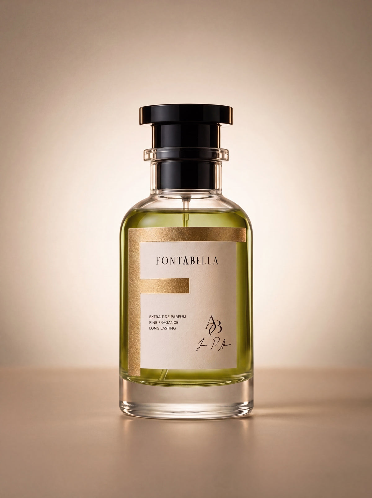 Perfume Allur Sport de Fontabella, extrait de parfum en frasco de vidrio con etiqueta dorada