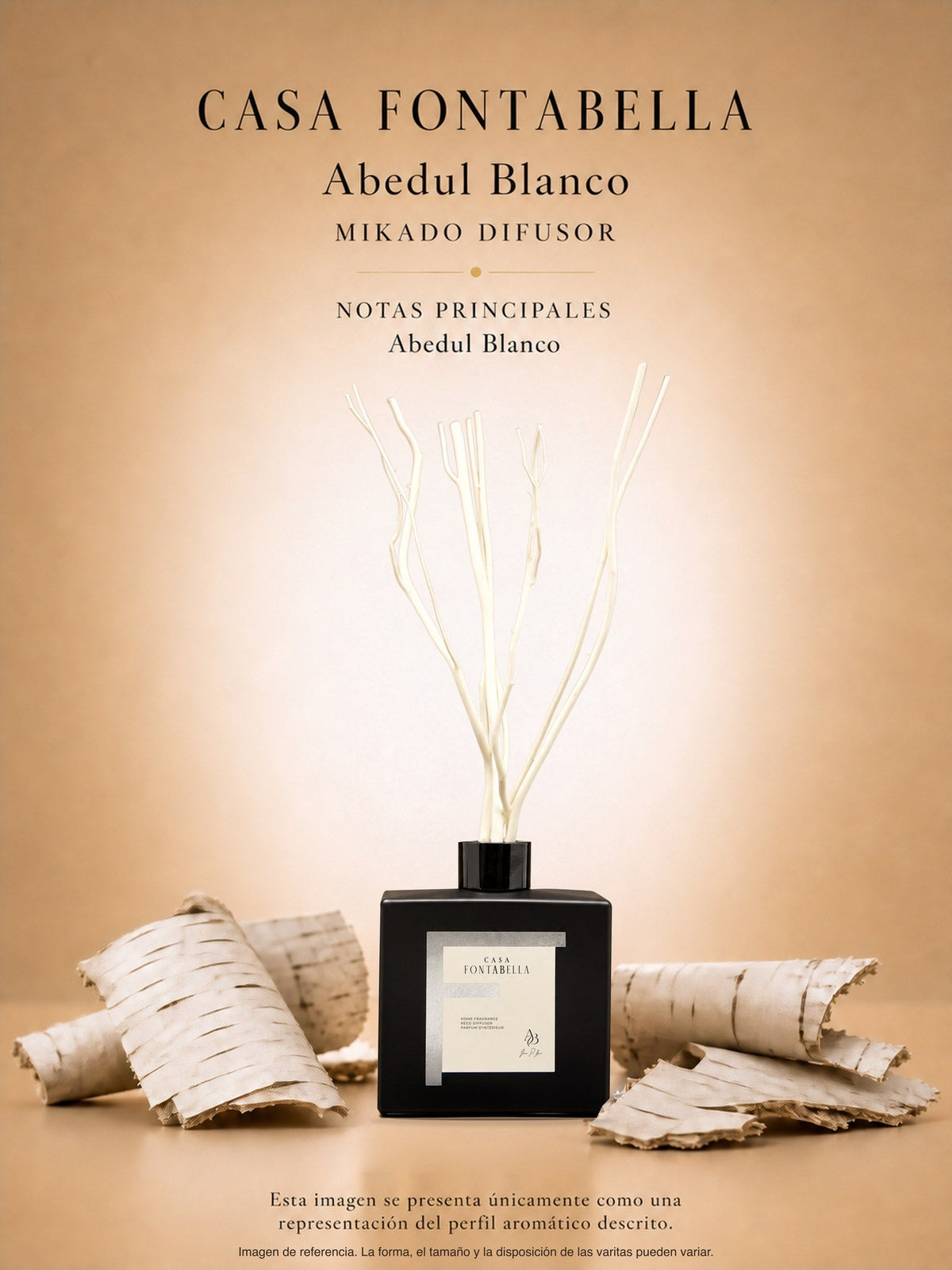 Mikado Abedul Blanco de 180 ml en envase negro — Casa Fontabella