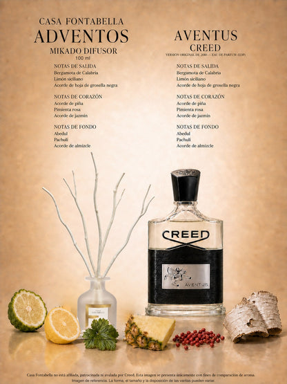 Mikado Adventos de 100 ml en envase esmerilado dorado — Casa Fontabella