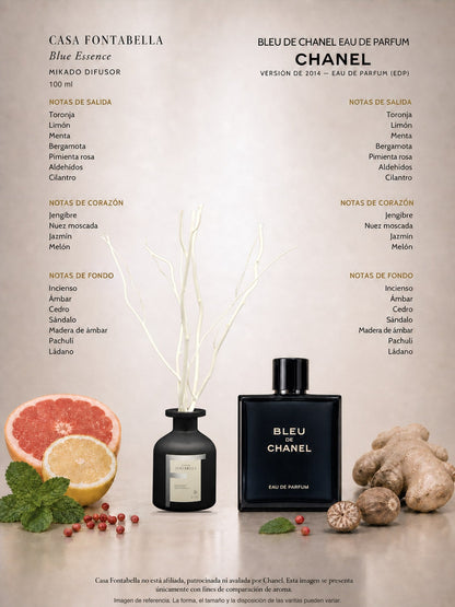 Mikado Blue Essence de 100 ml en envase negro — Casa Fontabella