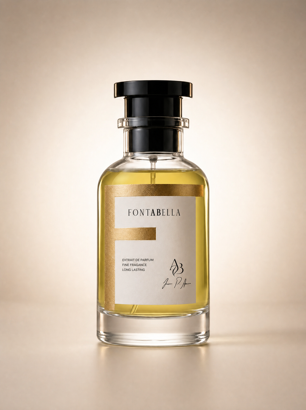 Perfume Love Shy Sugar de Fontabella, extrait de parfum en frasco de vidrio con etiqueta dorada