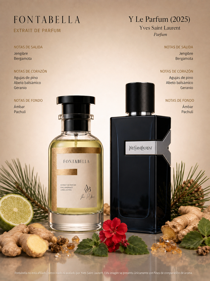 Perfume Y Elixir de Fontabella junto a su inspiración: Y L'Elixir de YSL