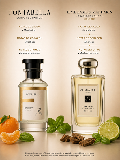 Perfume Lime B&M de Fontabella junto a su inspiración: Lime Basil y Mandarin de Jo Malone