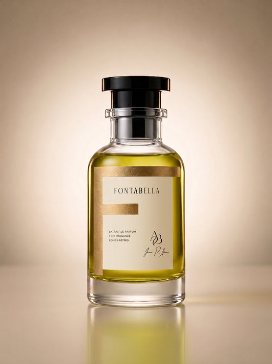 Perfume Spice Bomba de Fontabella, extrait de parfum en frasco de vidrio con etiqueta dorada