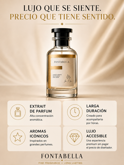 Ficha del perfume Silver Peak de Fontabella: extrait de parfum, larga duración, aromas icónicos y lujo accesible
