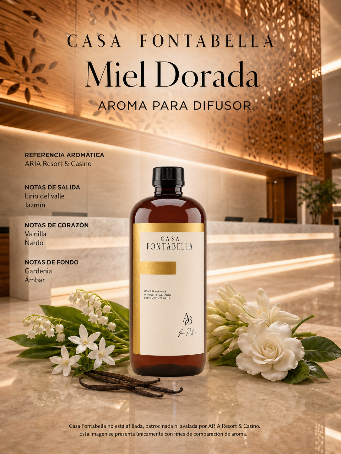 Aceite para difusor Miel Dorada de Casa Fontabella