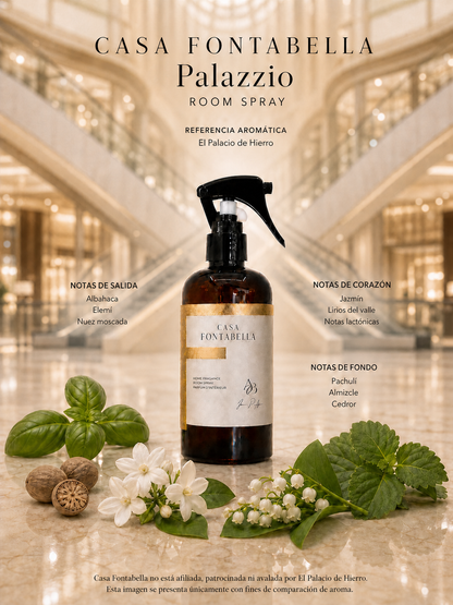Spray de ambiente Palazzio de Casa Fontabella junto a su inspiración: Palacio de Hierro: Palace