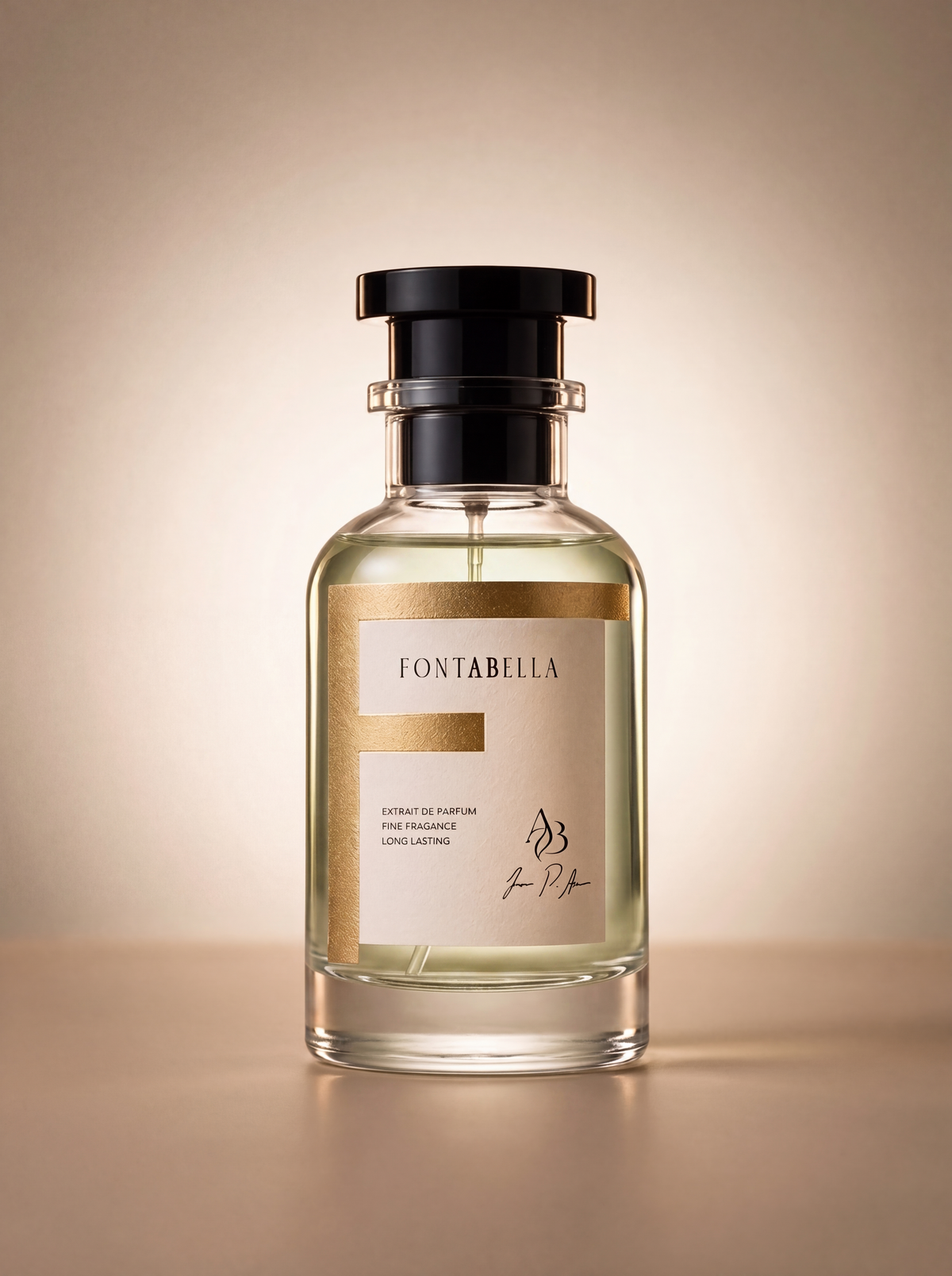 Perfume Sandel 33 de Fontabella, extrait de parfum en frasco de vidrio con etiqueta dorada