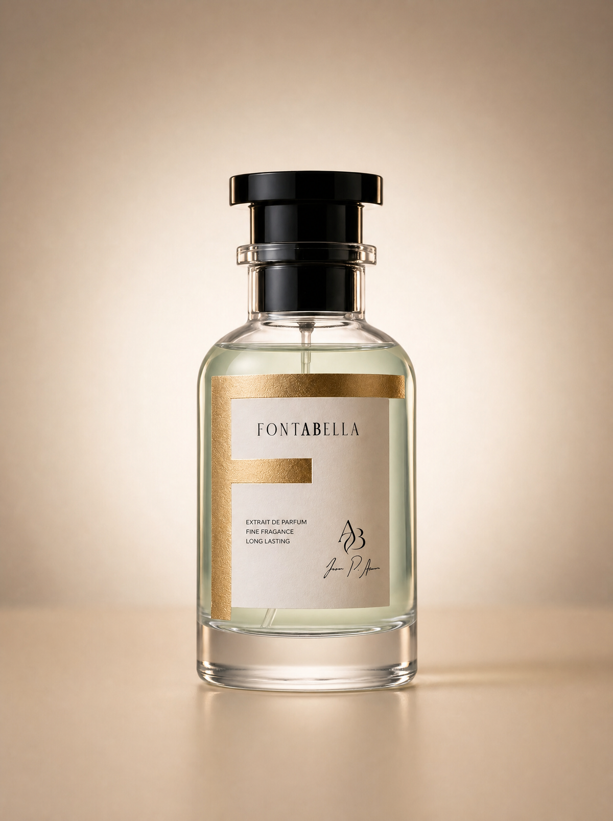 Perfume Crystal Shine de Fontabella, extrait de parfum en frasco de vidrio con etiqueta dorada