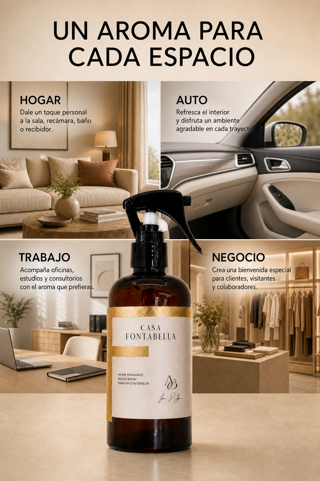 Spray de ambiente Sandel 33 de Casa Fontabella para hogar, auto, oficina y negocio