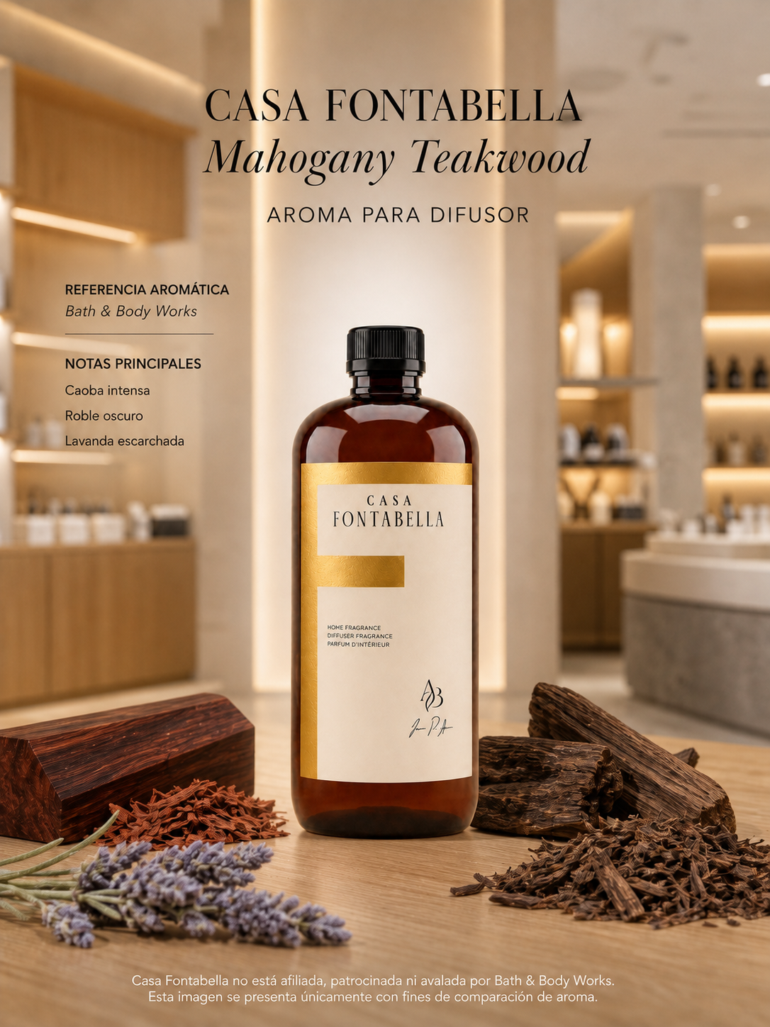 Aceite para difusor Mahogany Teakwood de Casa Fontabella