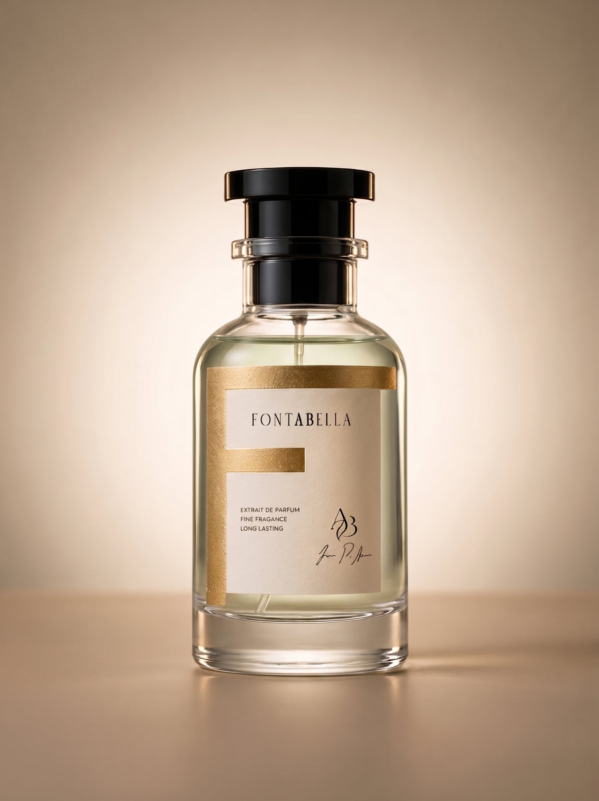 Perfume Atrap Rêve de Fontabella, extrait de parfum en frasco de vidrio con etiqueta dorada