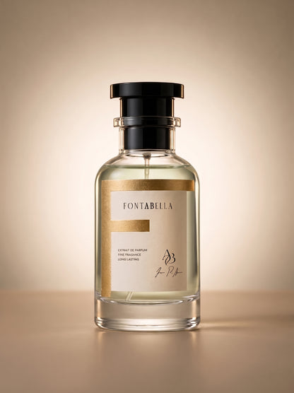 Perfume Atrap Rêve de Fontabella, extrait de parfum en frasco de vidrio con etiqueta dorada