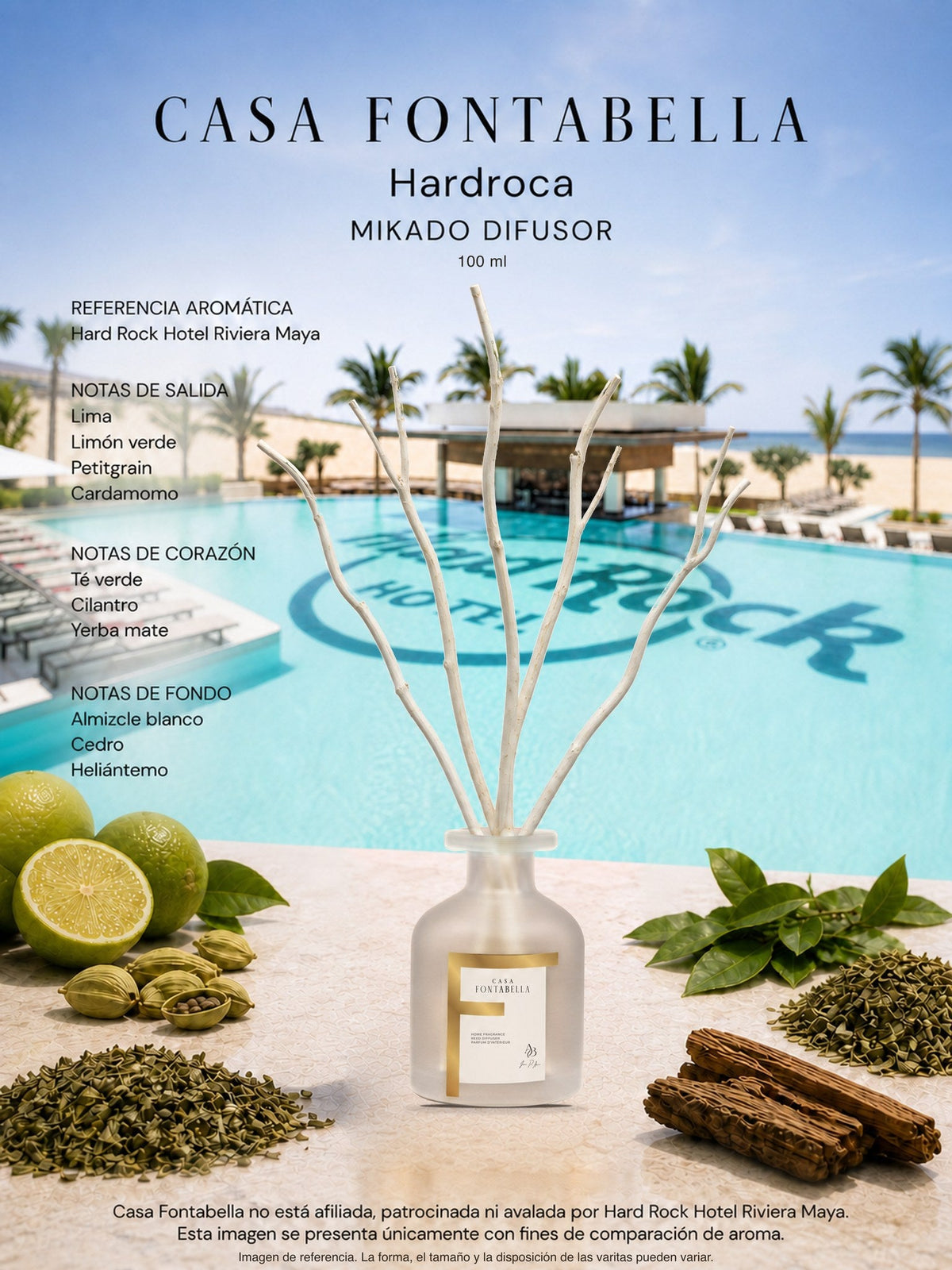 Mikado Hardroca de 100 ml en envase esmerilado dorado — Casa Fontabella