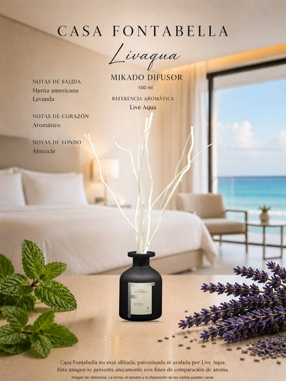 Mikado Livaqua de 100 ml en envase negro — Casa Fontabella