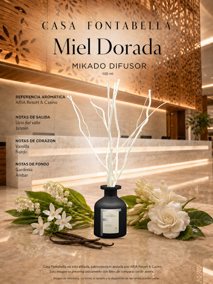Mikado Miel Dorada de 100 ml en envase negro — Casa Fontabella