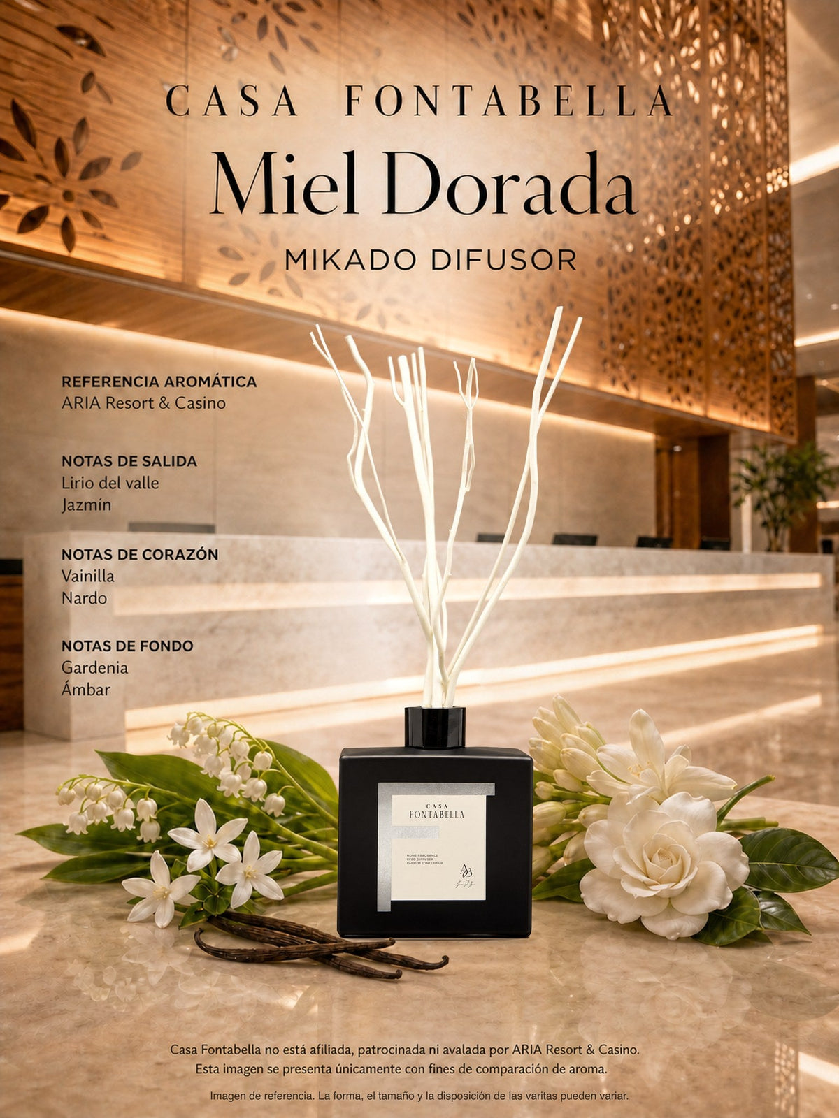Mikado Miel Dorada de 180 ml en envase negro — Casa Fontabella