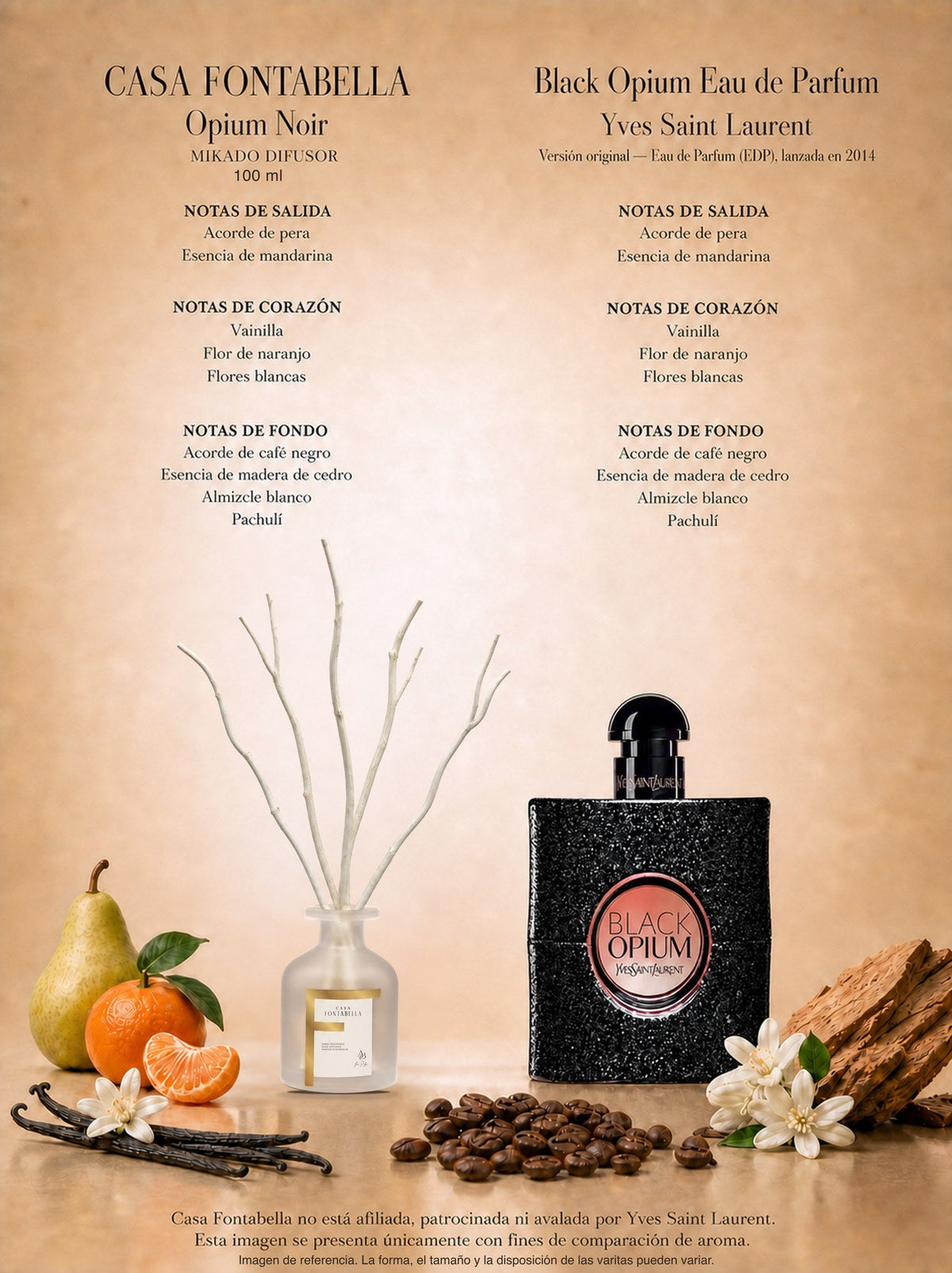 Mikado Opium Noir de 100 ml en envase esmerilado dorado — Casa Fontabella