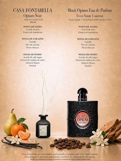 Mikado Opium Noir de 100 ml en envase negro — Casa Fontabella