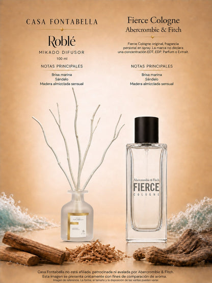 Mikado Roblé de 100 ml en envase esmerilado dorado — Casa Fontabella