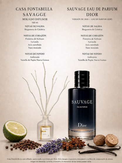 Mikado Savagge de 100 ml en envase esmerilado dorado — Casa Fontabella