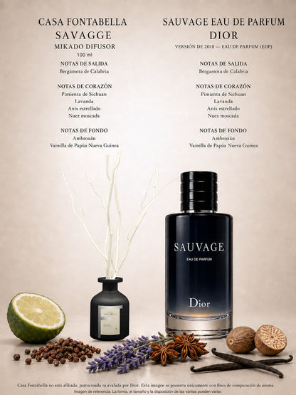 Mikado Savagge de 100 ml en envase negro — Casa Fontabella