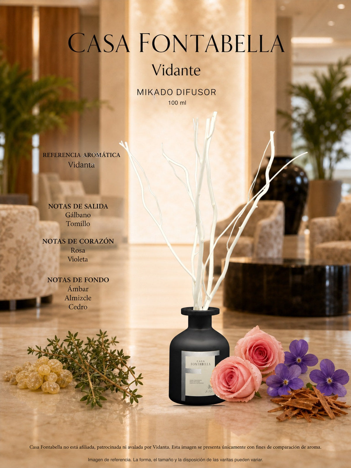 Mikado Vidante de 100 ml en envase negro — Casa Fontabella