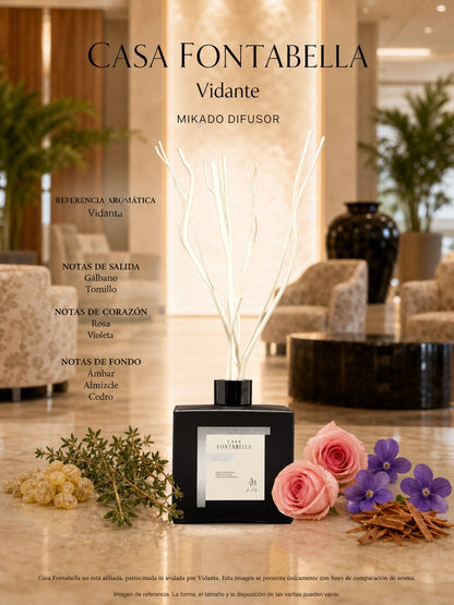 Mikado Vidante de 180 ml en envase negro — Casa Fontabella